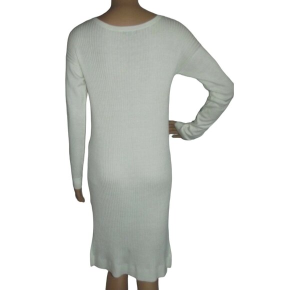 Express Sweater Womens Size Small (S 4-6)Ivory Long Asymmetrical Hi Lo Hem Tunic - Picture 9 of 12